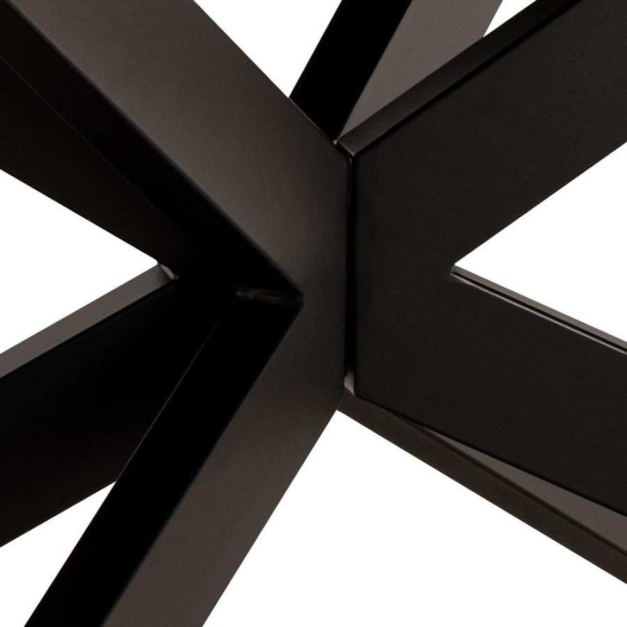 ACT NORDIC Irwine Esstisch, mit 1 Einlegeplatte - rostbraune Keramik/Glas und schwarzer Stahl (200/240x100)