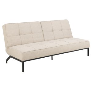 ACT NORDIC Perugia bäddsoffa - beige tyg och svart stl