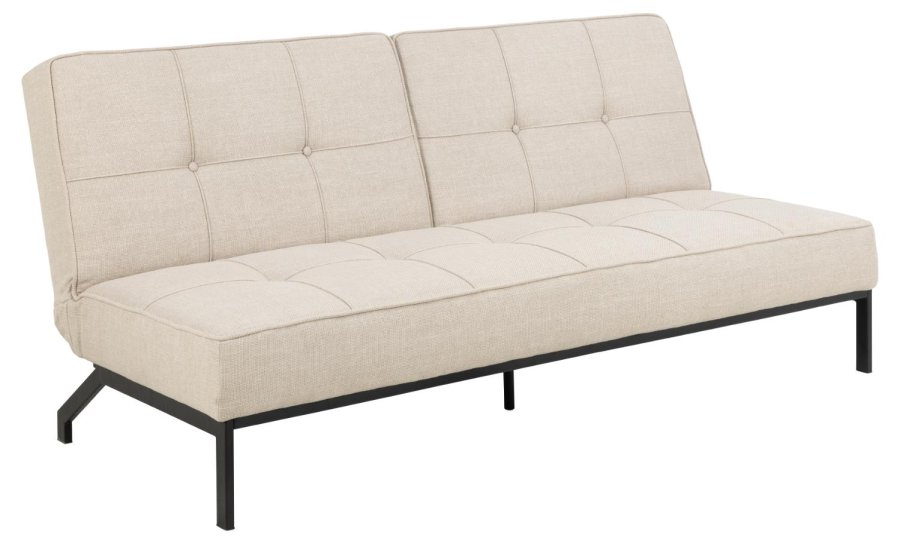 ACT NORDIC Perugia bäddsoffa - beige tyg och svart stl