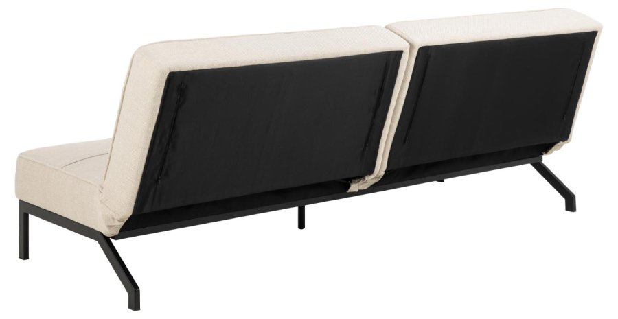 ACT NORDIC Perugia bäddsoffa - beige tyg och svart stl