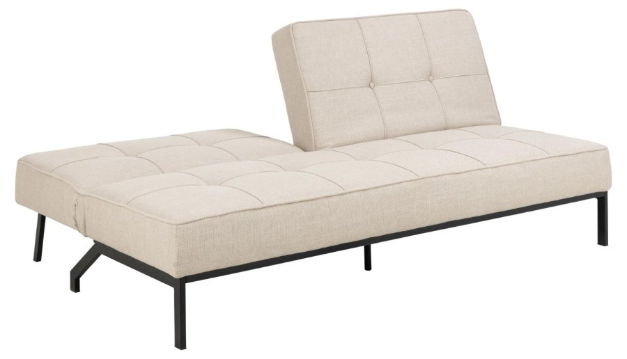 ACT NORDIC Perugia bäddsoffa - beige tyg och svart stl