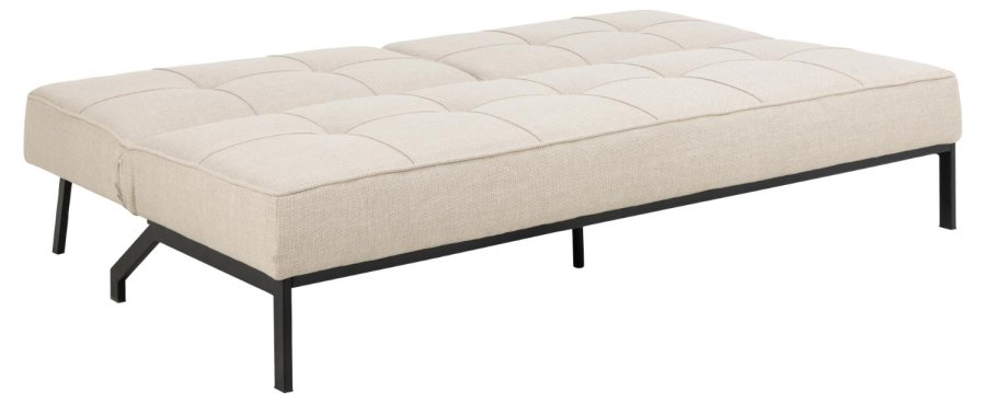 ACT NORDIC Perugia bäddsoffa - beige tyg och svart stl