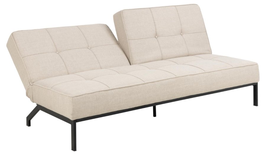 ACT NORDIC Perugia bäddsoffa - beige tyg och svart stl