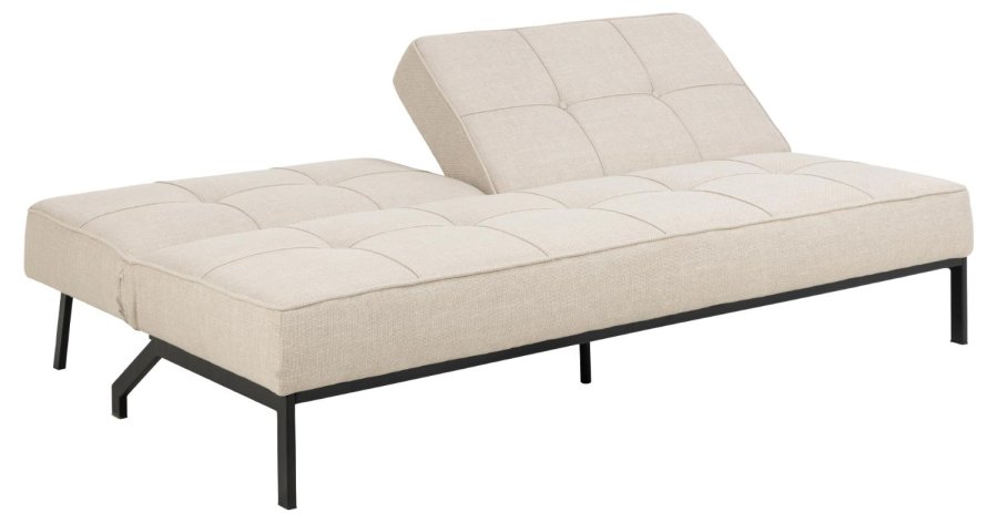ACT NORDIC Perugia bäddsoffa - beige tyg och svart stl