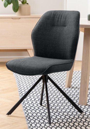 ACT NORDIC Aura spisebordsstol, m. drejefunktion - mrkegr stof og sort stl