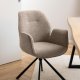 ACT NORDIC Aura spisebordsstol, m. armln og drejefunktion - beige stof og sort stl
