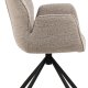 ACT NORDIC Aura spisebordsstol, m. armln og drejefunktion - beige stof og sort stl
