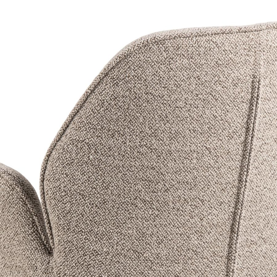 ACT NORDIC Aura spisebordsstol, m. armln og drejefunktion - beige stof og sort stl