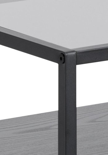 ACT NORDIC Randolf natbord, m. 1 hylde og 1 skuffe - rg glas, sort ask melamin, sort stl (40x35)