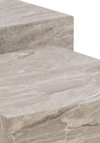 ACT NORDIC Dice soffbord, rektangulärt/fyrkantigt - grtt papper med River-marmormönster (set om 2)