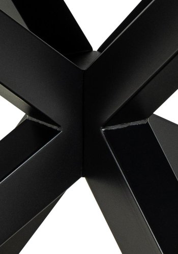 ACT NORDIC Heaven Esstisch, mit 1 Einlegeplatte - rostbraune Keramik/Glas und schwarzer Stahl (200/240x100)