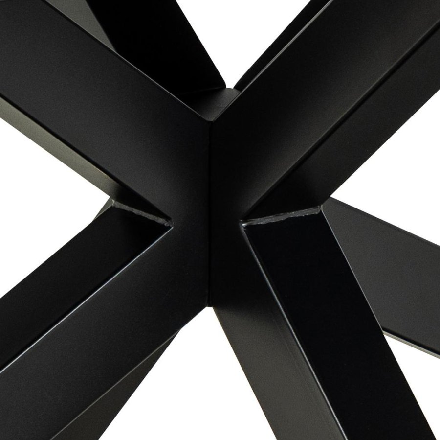 ACT NORDIC Heaven Esstisch, mit 1 Einlegeplatte - rostbraune Keramik/Glas und schwarzer Stahl (200/240x100)