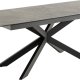 ACT NORDIC Irwine Esstisch, mit 1 Einlegeplatte - schwarze Keramik | Glas und schwarzer Stahl (168/210x90)