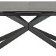 ACT NORDIC Irwine Esstisch, mit 1 Einlegeplatte - schwarze Keramik/Glas und schwarzer Stahl (200/240x100)