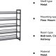 SONGMICS 5-lags skostativ i metallnett med flate vinklede hyller, store stablebare og justerbare stvler Gangskap Oppbevaring LMR005B, svart