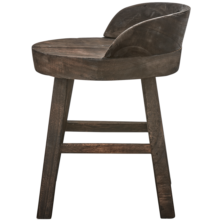 WOOOD ROSALIE DEKORATIV STOL/STOL I TRE MRK BRUN