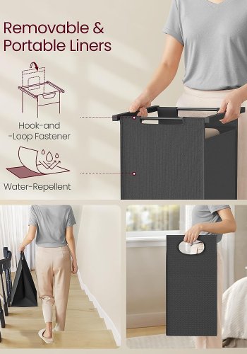 VASAGLE skittent�yskurv, m. 1 hylle, 2 uttrekkbare uttrekkbare kurver, opphengsstang - brun sponplate/svart st�l