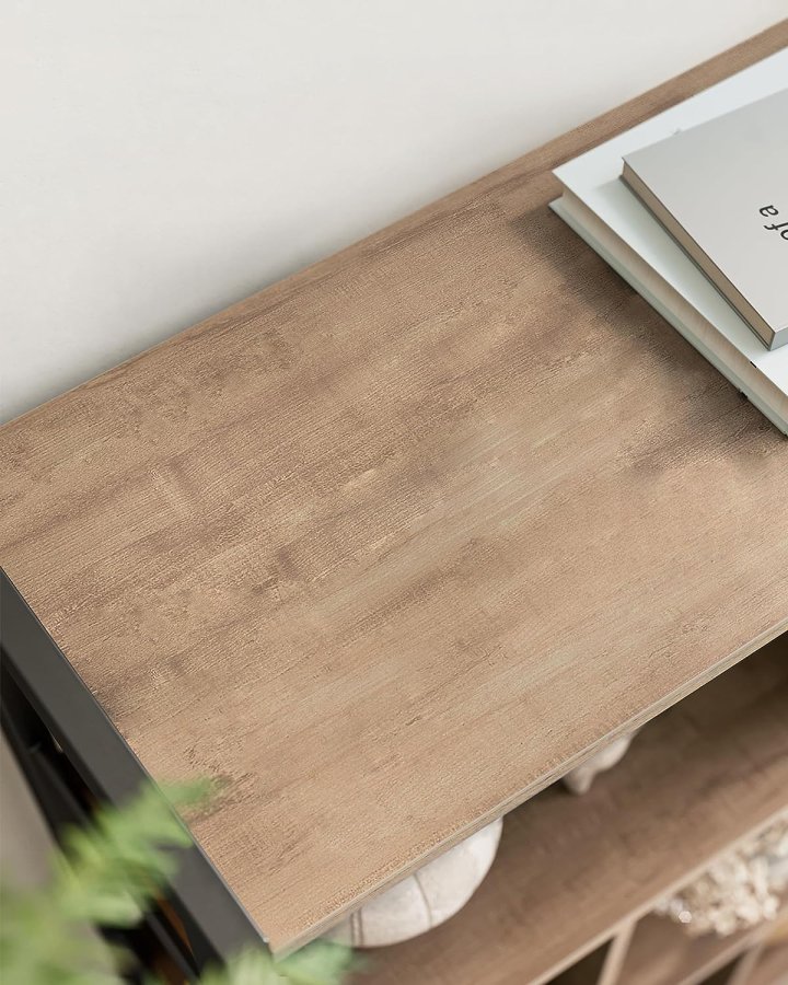 VASAGLE bokhylle, m. 2 drer og 4 hyller - natursponplater og sort stl