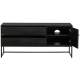WOOOD Silas TV-bord, m. 1 lge, 1 hylde og 2 skuffer - sort fyrretr og sort metal (120x44)
