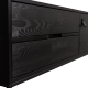 WOOOD Silas TV-bord, m. 1 lge, 1 hylde og 2 skuffer - sort fyrretr og sort metal (120x44)