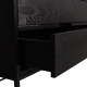 WOOOD Silas TV-bord, m. 1 lge, 1 hylde og 2 skuffer - sort fyrretr og sort metal (120x44)