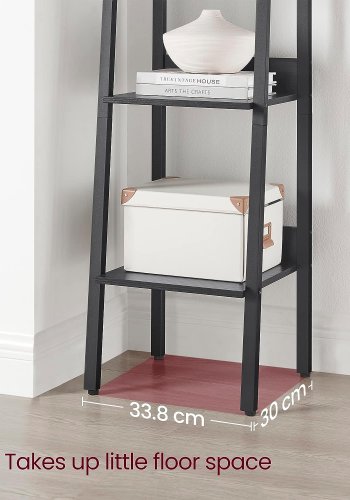 VASAGLE stigestativ, m. 5 hyller - sort sponplate og sort stl