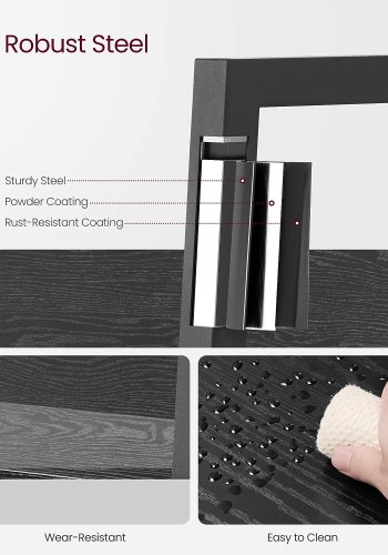VASAGLE stigestativ, m. 5 hyller - sort sponplate og sort stl