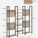 VASAGLE bokhylle, m. 14 hyller - natur med bl kornsponplater og sort stl