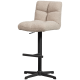 WOOOD Vinny barstol, m. rygln, drejefunktion, fodsttte - sand boucl og sort metal
