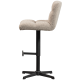 WOOOD Vinny barstol, m. rygln, drejefunktion, fodsttte - sand boucl og sort metal
