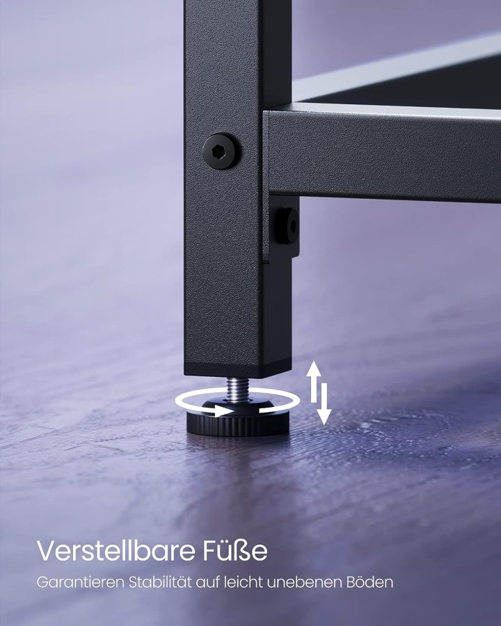 VASAGLE Skrivbord, litet datorskrivbord, kontorsskrivbord, för studier, sovrum, 60 x 120 x 75 cm, industriell design, metallram, svart, LWD039B56