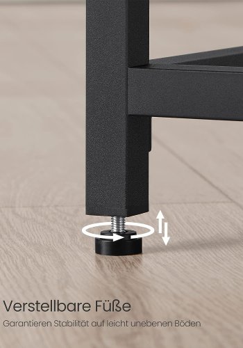 VASAGLE Skrivbord, litet datorskrivbord, kontorsskrivbord, för arbetsrum, sovrum, 50 x 100 x 75 cm, industridesign, metallram, svart, LWD041B56