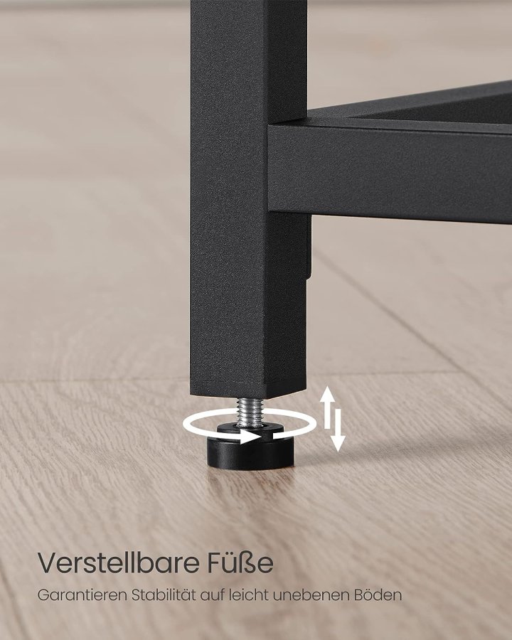 VASAGLE Skrivbord, litet datorskrivbord, kontorsskrivbord, för arbetsrum, sovrum, 50 x 100 x 75 cm, industridesign, metallram, svart, LWD041B56