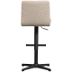 WOOOD Vinny barstol, m. rygln, drejefunktion, fodsttte - sand boucl og sort metal