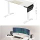 SONGMICS forhyet nedre bord, rektangulrt - hvit sponplate og hvitt stl (60x140)