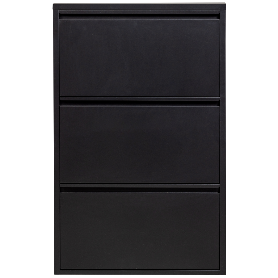 WOOOD Sabine skoskab, m. 3 rum - sort metal