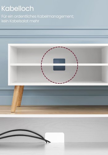 VASAGLE TV-skp TV-skp för TV upp till 55 tum 120 cm lng TV-bänk för vardagsrummet Industriell design Vit LTV120T46