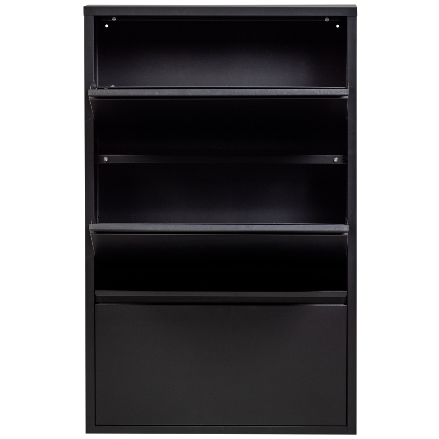 WOOOD Sabine skoskab, m. 3 rum - sort metal