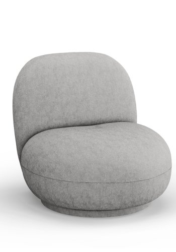 MICADONI Chuck svingstol, 1 sete - slv chenille og sort plast