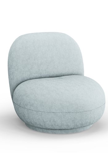 MICADONI Chuck svingstol, 1 sete - bl chenille og sort plast