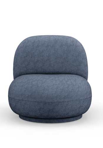 MICADONI Chuck svingstol, 1 sete - bl chenille og sort plast