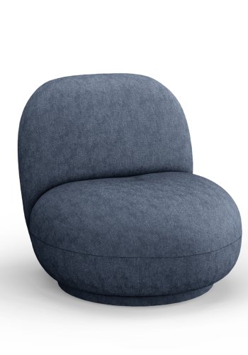 MICADONI Chuck svingstol, 1 sete - bl chenille og sort plast