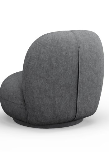 MICADONI Chuck svingstol, 1 sete - gr chenille og sort plast