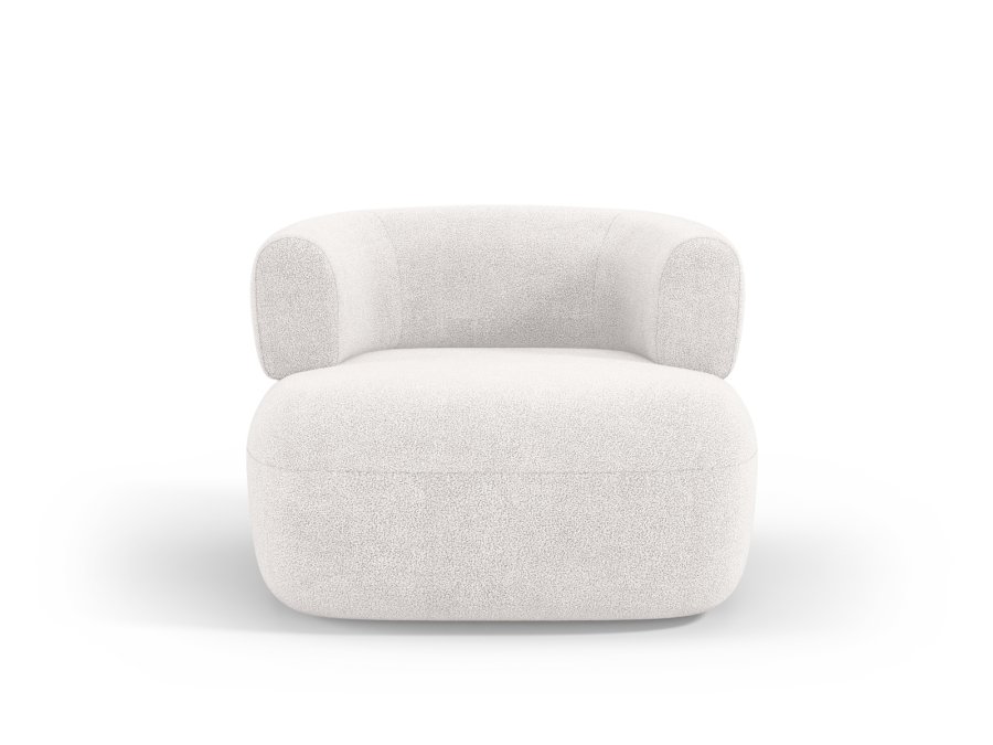 MICADONI Jenny lenestol, m armlener, 1 sete - hvit boucl og sort plast