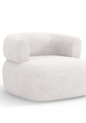 MICADONI Jenny lenestol, m armlener, 1 sete - hvit boucl og sort plast