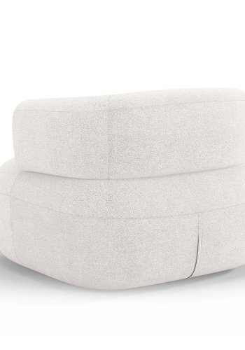 MICADONI Jenny lenestol, m armlener, 1 sete - hvit boucl og sort plast