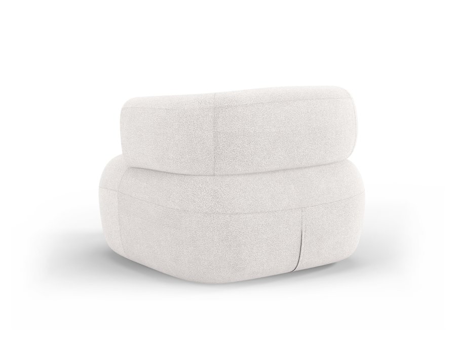 MICADONI Jenny lenestol, m armlener, 1 sete - hvit boucl og sort plast