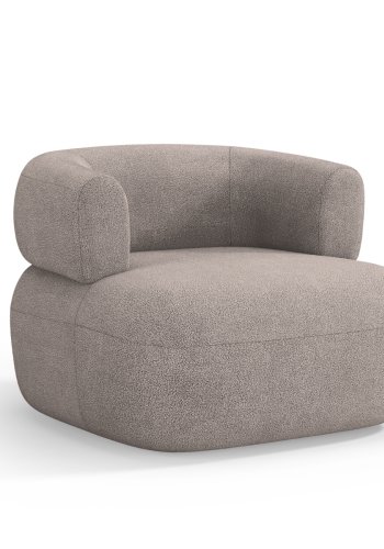 MICADONI Jenny lenestol, m armlener, 1 sete - brun boucl og sort plast