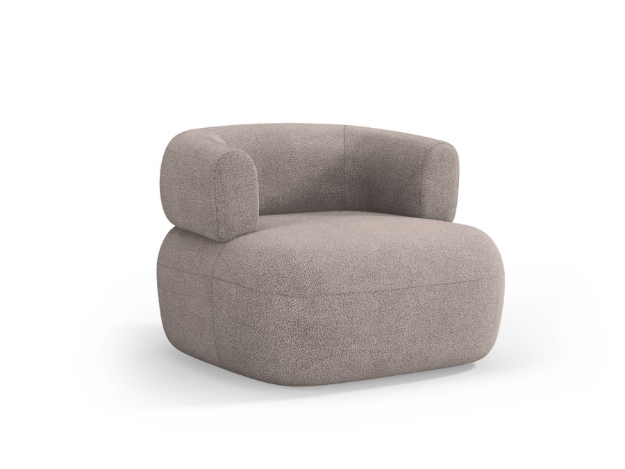 MICADONI Jenny lenestol, m armlener, 1 sete - brun boucl og sort plast