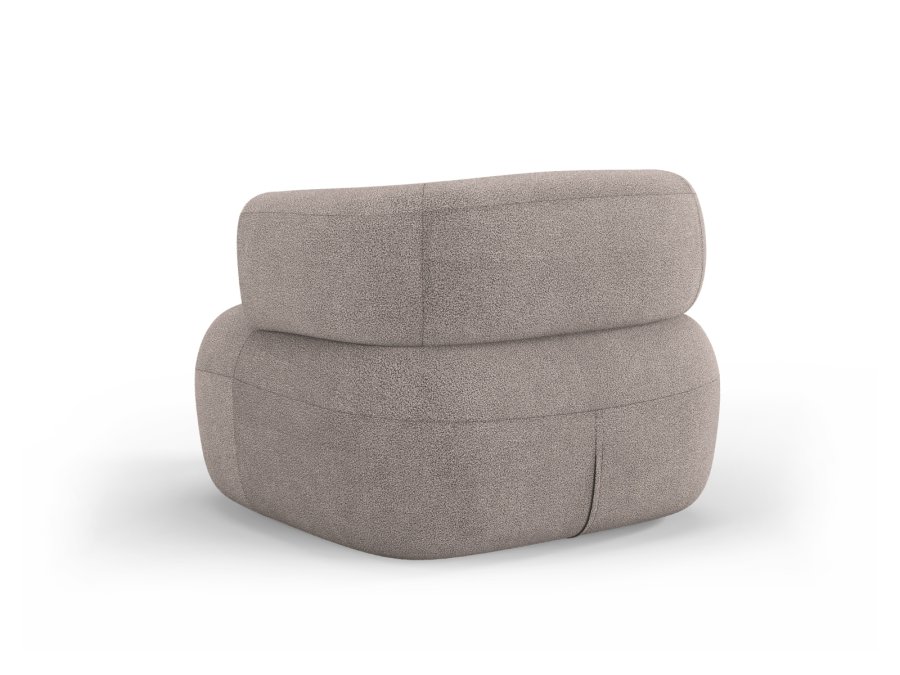 MICADONI Jenny lenestol, m armlener, 1 sete - brun boucl og sort plast